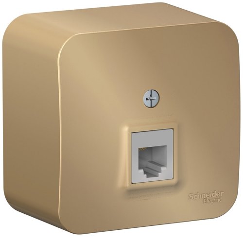 Розетка телефонная накладная Systeme Electric Blanca 1-м. RJ11 титан картинка